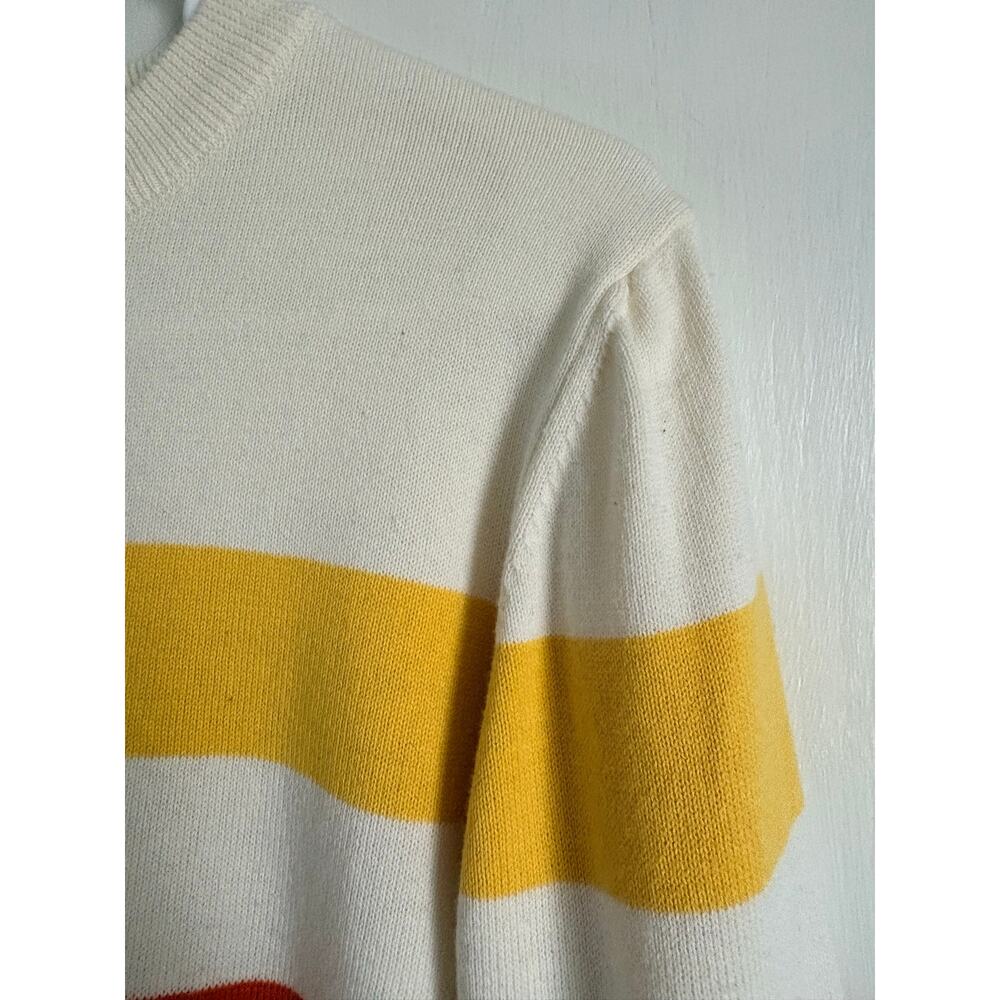 Oxknit Retro Ringer Striped Crewneck Pullover Sweater Medium Dopamine Indie - Picture 3 of 6
